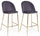 Lot de 2 tabourets de bar 51x55x105h cm Carry Velours Gris Foncé