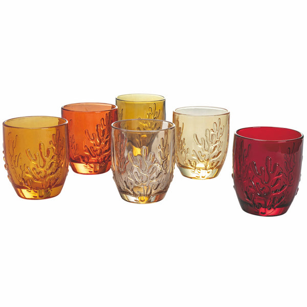 online Lot de 6 verres à eau en verre 340 ml Villa d'Este Home Tivoli Coral Sunset