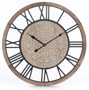 Orologio da Parete Ø50 cm in Mdf e Metallo Marrone