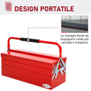 Cassetta Porta Attrezzi 51x21x41 cm in Acciaio Rossa