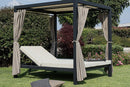 Letto a Baldacchino da Esterno 188x208x205h cm con Tende Laterali Struttura in Alluminio Dream Antracite  