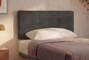 Letto Singolo con Rete Rivestita Microfibra Grigio Tessis Testata Square Varie Misure