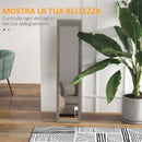 Specchio Verticale da Parete o da Terra 37x40x155 cm con Cornice in MDF Grigio