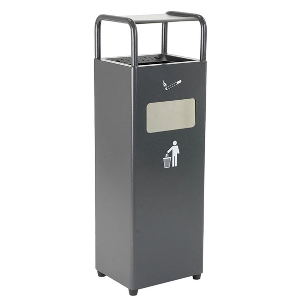 Cestino Gettacarte Posacenere 30x27x98 cm in Metallo Antracite sconto