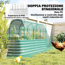 Orto Rialzato e Fioriera con Graticcio e Serra 200x60x103 cm in Metallo Galvanizzato Argento      