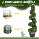 Set 2 Piante Atificiali di Bosso a Spirale Resistente UV con Lavanda  Alte 115 cm Verde e Blu      