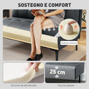 Divano 2 Posti Design Moderno 115x73x83 cm Senza Braccioli e Trapuntato in Finta Pelle Nero  