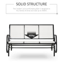 Panchina Dondolo da Giardino 151x75x85 cm in Metallo e Texteline Beige
