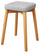 Tabouret en Tissu et Bois de Pin 33x33x46 cm Fumer Alison Gris
