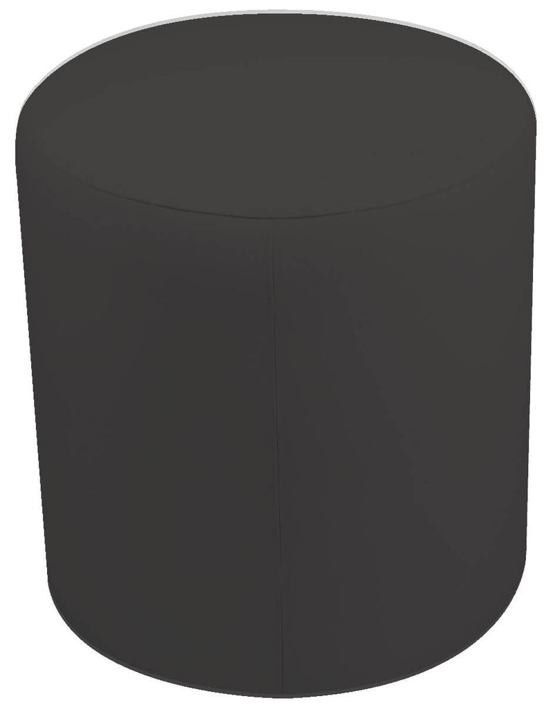 Pouf Poggiapiedi in Similpelle Avalli Cilindro Grigio Scuro Varie Misure