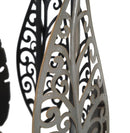 Tavolinetti in Ferro e Legno Foglie Coppia 38x55-33x50 cm in Ferro MDF e Vetro Multicolor