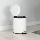 Pattumiera a Pedale 5 Litri 26,5x21x28 cm con Coperchio Frizionato in Metallo e PP Crema