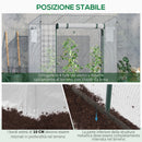 Serra da Giardino con Porta Avvolgibile 200x76x168 cm in Acciaio e PE Bianca 