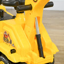 Escavatore Cavalcabile per Bambini 18-48 Mesi con Benna e Spazio di Archiviazione Clacson Volante Giallo      