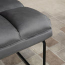 Sedia Imbottita con Poggiapiedi 60x80,5x89 cm in Tessuto Effetto Velluto Grigio