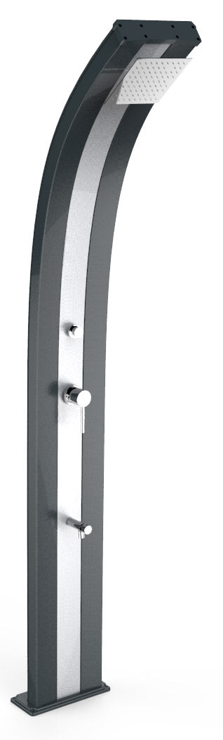 acquista Doccia Solare da Giardino 40L Miscelatore Temporizzato e Lavapiedi Arkema Dada Fascia Inox Antracite