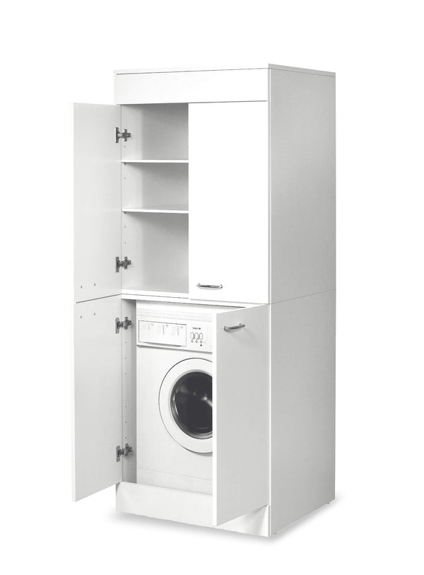 Meuble Lave Linge avec Meuble Mélamine 179x70x61 cm 4 Portes Forlani Blanchisserie Haute sconto