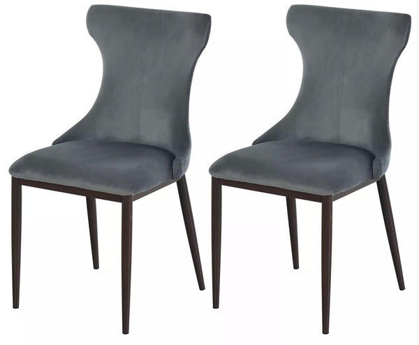 prezzo Set 2 Chaises Rembourrées en Métal et Polyester 45x57,5x87,5 cm Gris Foncé