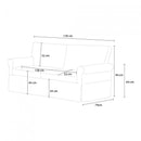 Divano 3 Posti 94x74x178cm in Tessuto Grigio