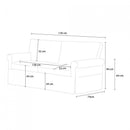 Divano 3 Posti 94x74x178cm in Tessuto Beige