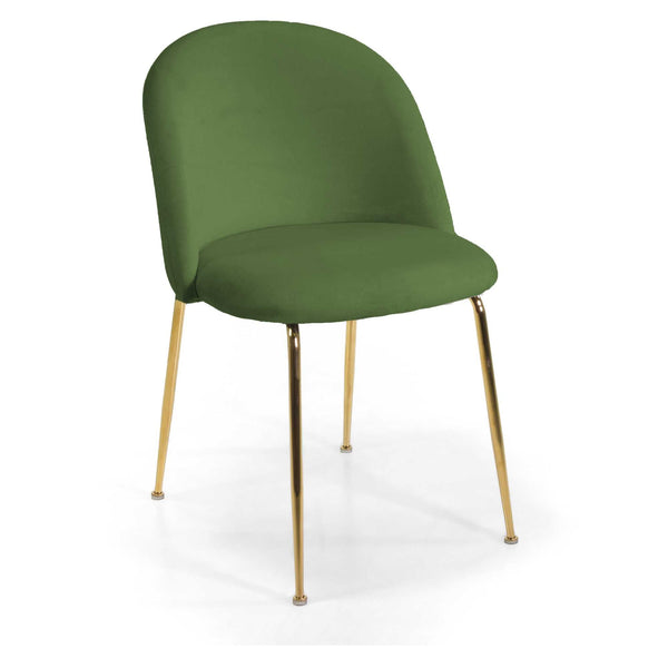 prezzo Chaise Sammi 50x57xh47/77,5 cm en tissu velours vert/or