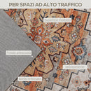 Tappeto Bohemien Antiscivolo e Lavabile 230x160 cm a Pelo Corto in Effetto Cashmere Marrone  