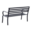 Panca da Giardino 2 Posti in Metallo 127x62x82 cm  Nero