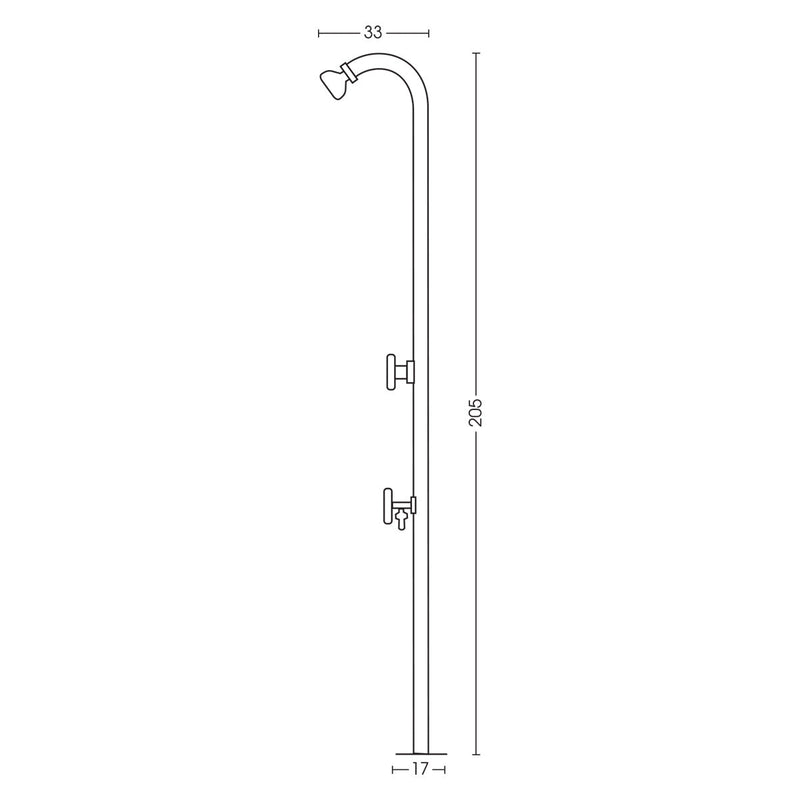 Doccia da Giardino con Miscelatore Belfer 42D2 Acciaio Inox