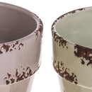 Set 4 Vasi Cesti in Ceramica con Scritta Larghezza 12 cm