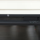 Camino Elettrico da Pavimento 98x25x80 cm con Fiamma a 12 Colori e 5 Luminosità Telecomando e Timer Bianco e Nero      