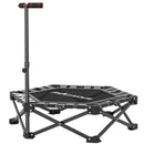 Trampolino Elastico per Adulti Ø104 cm Richiudibile con Sistema di Apertura-Chiusura Maniglia Regolabile e 24 Molle Bungee in Metallo e PP Nero      