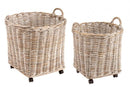 Set 2 Ceste con Ruote Warna in Fibre Naturali