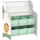 Scaffale Portagiochi per Bambini 63x30x71 cm con 6 Cassetti in Tessuto e Libreria a 2 Livelli in Legno e Acciaio Verde