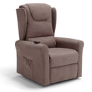 Poltrona Alzapersona Elettrica 2 motori 78x75x110 cm in Tessuto Houston Detroit Fango