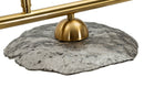 Lampadario Emily 5 Luci Vetro Grigio 100x24x18 cm in Ferro e Vetro Oro e Grigio      