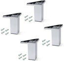 Kit 4 Piedini per Mobile H10 cm un Plastica Emuca Grigio Metallizzato