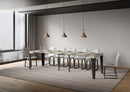 Consolle Allungabile 90-300x40x77 cm Flame Cashmere Telaio Antracite 