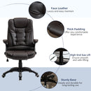 Sedia Poltrona Presidenziale da Ufficio 67x72x110-120 cm in Similpelle Marrone