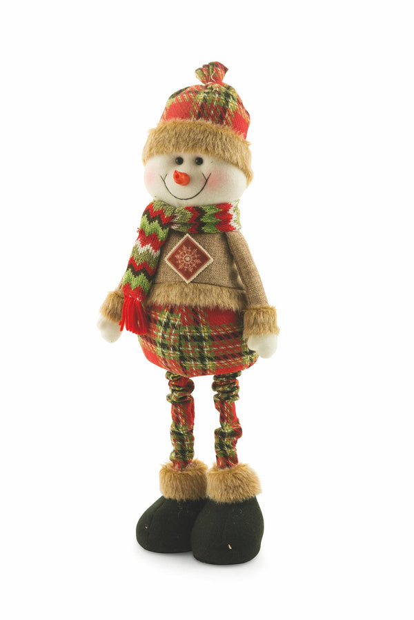 prezzo Bonhomme de Neige en Tissu Pieds Extensibles H60 cm Soriani