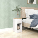 Comodino con Cassetto e Ripiano in Legno 20x30x50 cm Bianco   