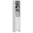Mobile a Colonna Salvaspazio con Armadietto e 2 Mensole 30x30x160 cm Bianco 