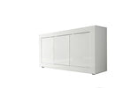 Credenza Mobile da Salotto 3 Porte 160x43x86cm TFT  Basic Bianco Lucido