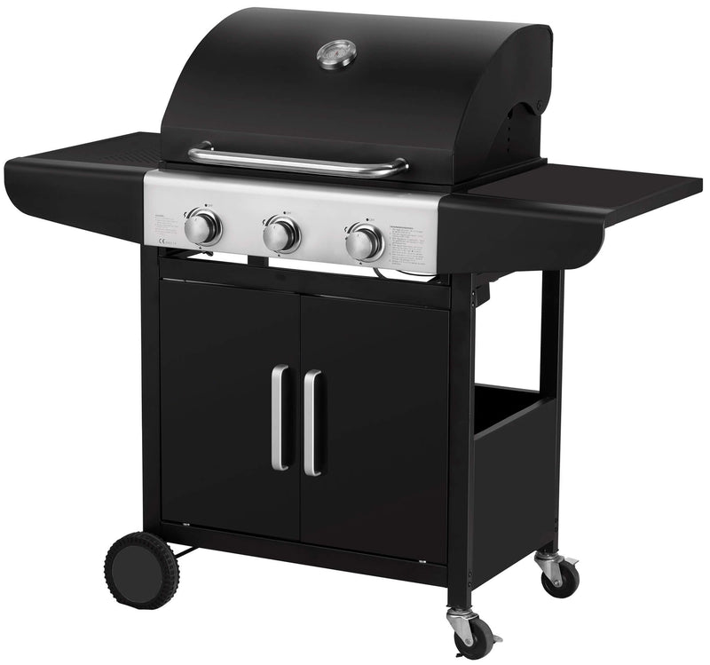 Barbecue a Gas GPL 3 Fuochi Qlima OKG103 Nero