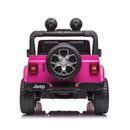 Macchina Elettrica per Bambini 12V 2 Posti con Licenza Jeep Wrangler Rubicon Rosa