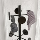 Appendiabiti da Terra Ø34x177 cm con Portaombrelli e 8 Ganci in Metallo Nero