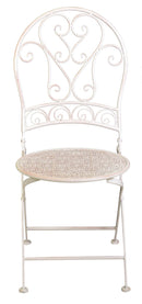 Set Tavolo e 2 Sedie da Giardino in Metallo Ragusa Avorio