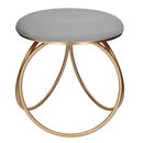 Pouf 44x42xh43 cm in Metallo e Velluto Grigio