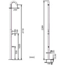 Doccia da Giardino in Acciaio Inox con Soffione Stretto e Lavapiedi Sined Quartu Bianco 