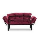 Divano letto Nitta bordeaux 190x70 cm braccioli reclinabili