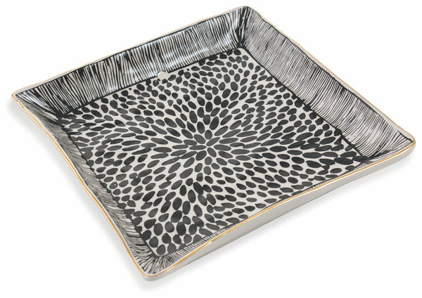Grande assiette carrée en grès VdE Tivoli 1996 Masai Noir sconto
